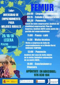 Taller de diversidad de emprendimiento para mujeres rurales @ La Casa de la Cultura de Lécera