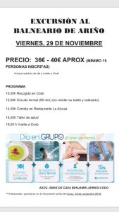 Excursión al Balneario de Ariño @ Codo