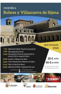 Excursión a Robres y Villanueva de Sijena @ Plaza del Ayuntamiento de Belchite