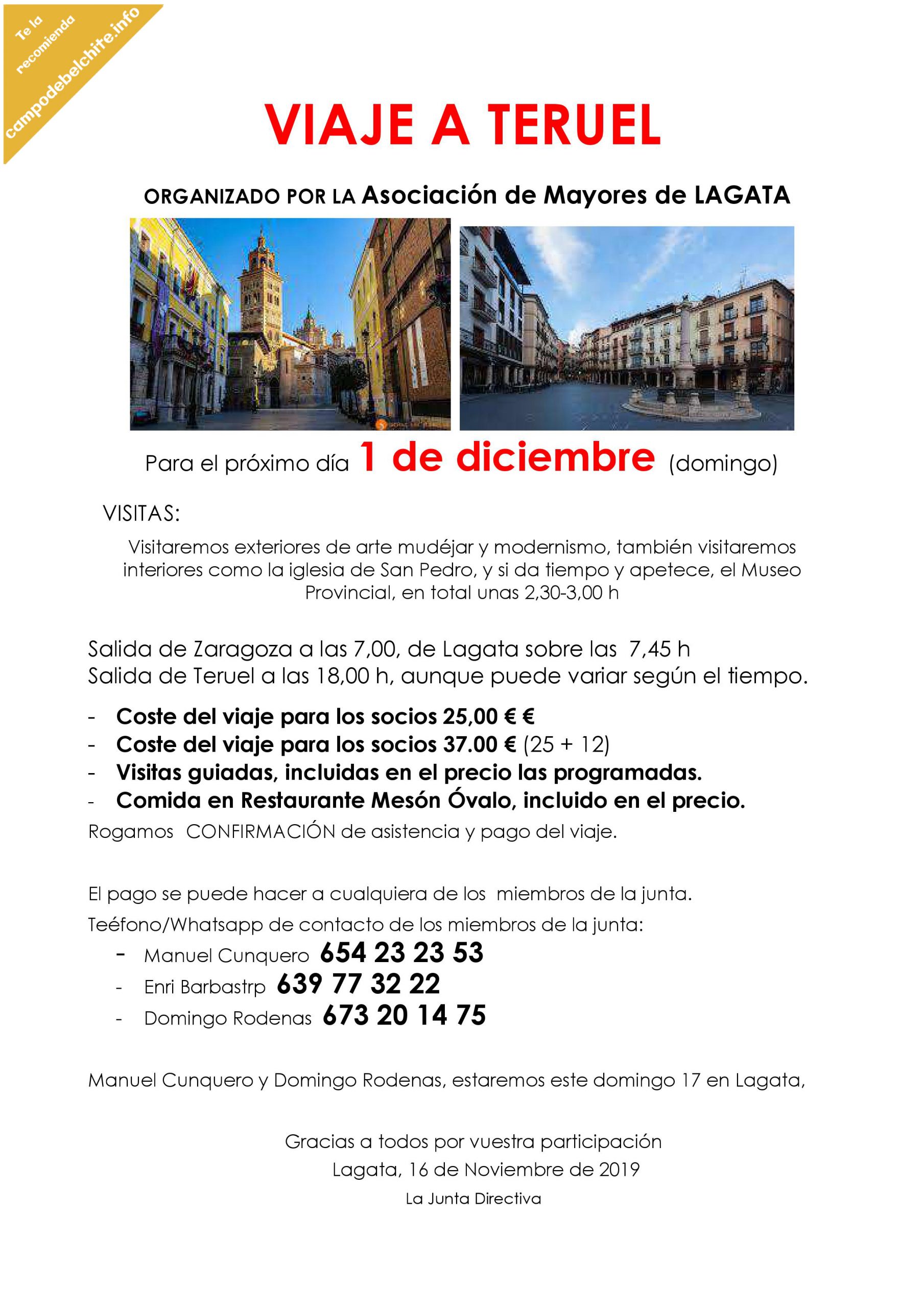 Viaje a Teruel Campodebelchite.info