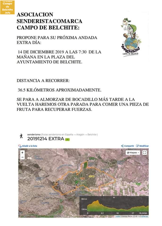 Andada Extra del mes alrededor de Belchite