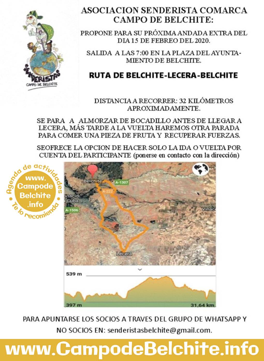 Andada de Belchite a Lécera