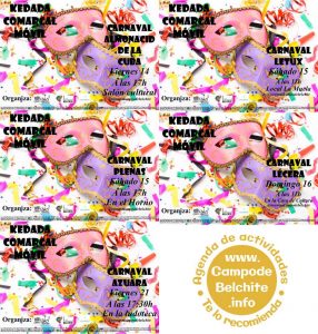 Kedada Comarcal Móvil, KCM Carnaval 2020 en Almonacid, Plenas y Azuara @ 5 pueblos