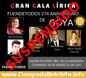 Gran Gala Lírica, 274 aniversario de Goya @ Fuendetodos