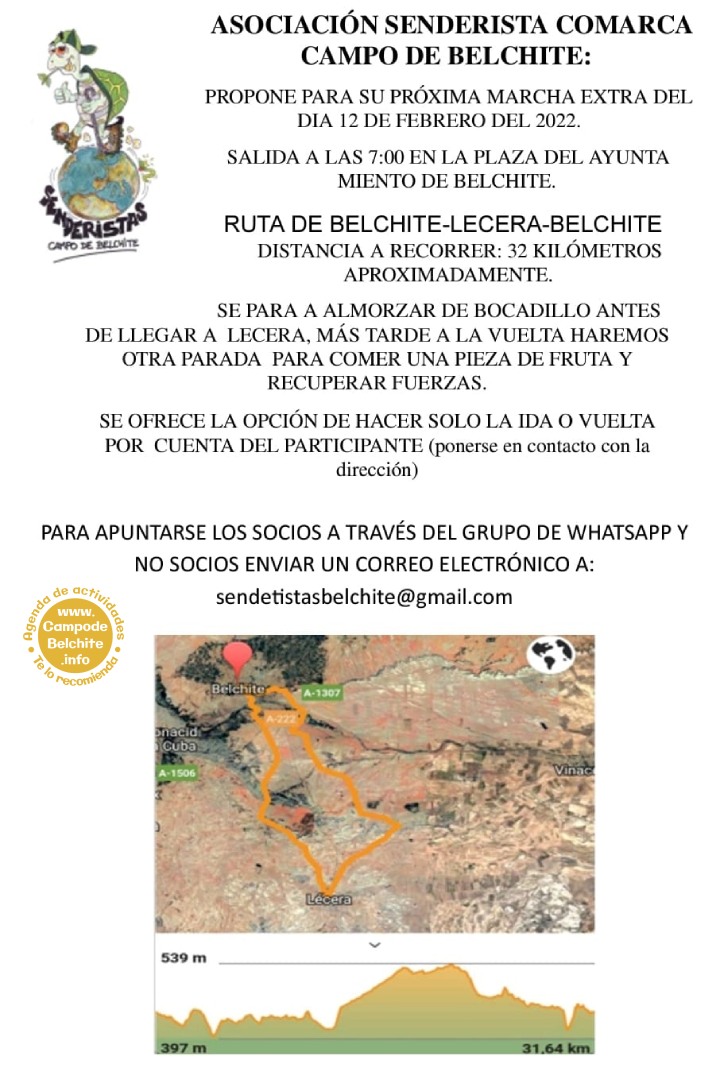 Ruta senderista Belchite Lécera Belchite