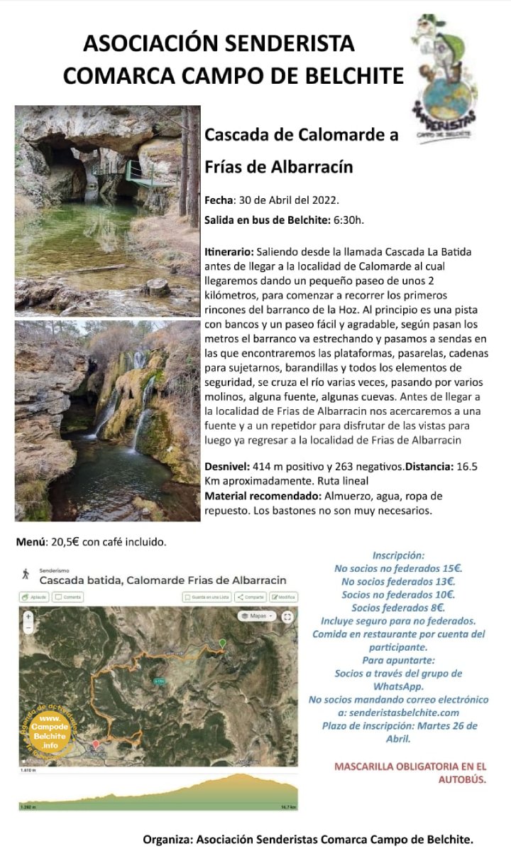 Excursión a Cascada de Calomarde a Frías de Albarracín