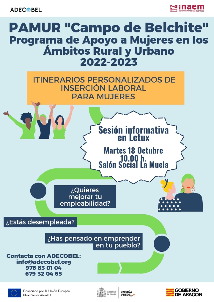 PAMUR Campo de Belchite Programa de Apoyo a Mujeres en los Ámbitos Rural y Urbano 2022-2023